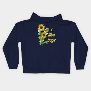 I Like Boys (Flowers) Kids Hoodie